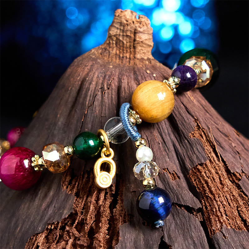 Wear FengShui Natural Colored Tiger Eye Stone Weight Balance Bracelet