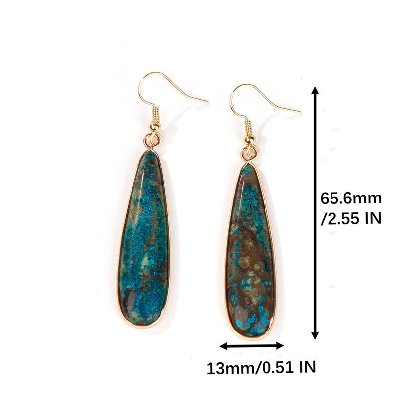 Wear FengShui Emperor Stone Water Drop Happiness Dangle Earrings