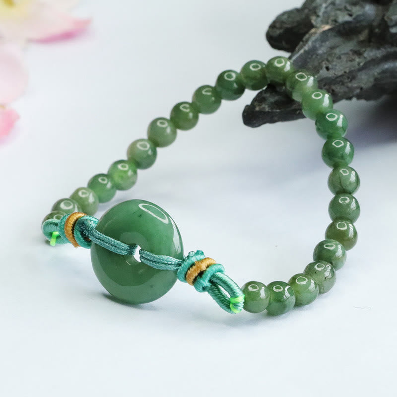 Wear FengShui Jade Beads Peace Buckle Prosperity Bracelet