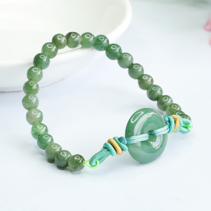 Wear FengShui Jade Beads Peace Buckle Prosperity Bracelet