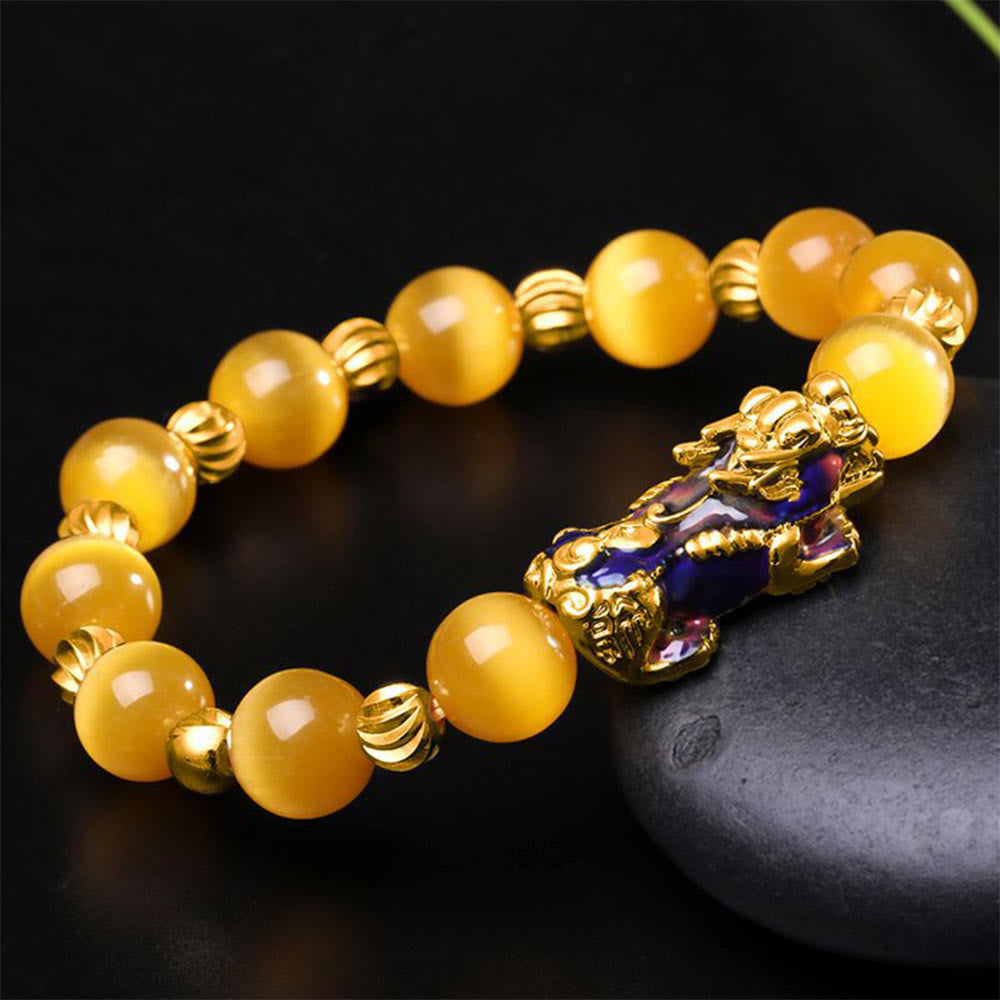 Wear FengShui Cat Eye Color Change PiXiu Support Bracelet