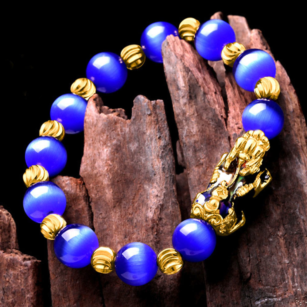 Wear FengShui Cat Eye Color Change PiXiu Support Bracelet
