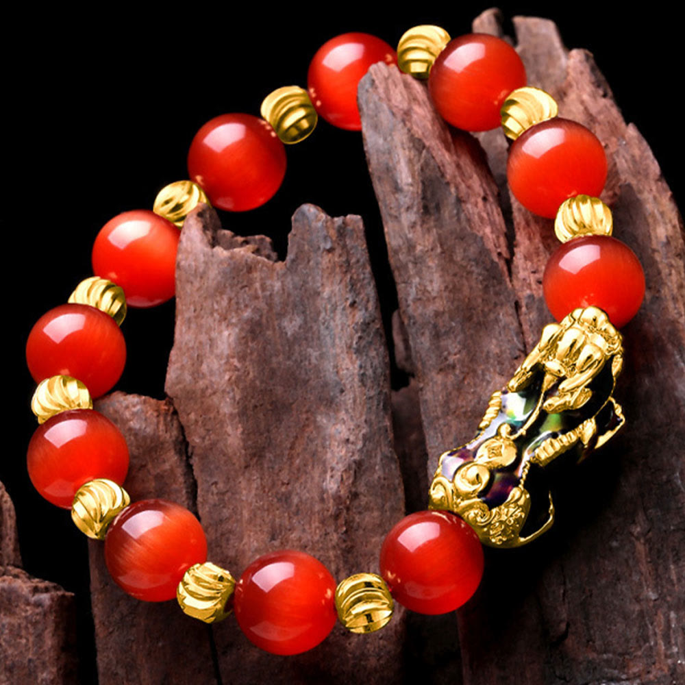 Wear FengShui Cat Eye Color Change PiXiu Support Bracelet