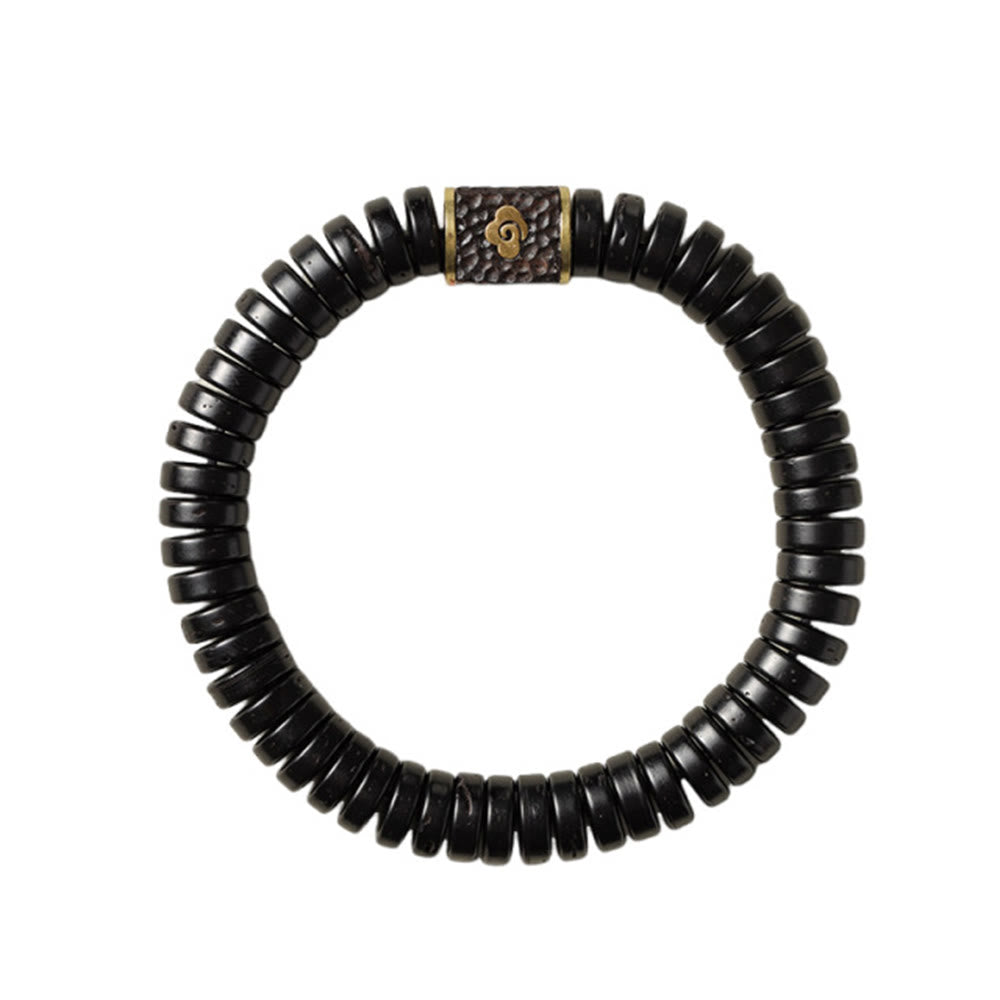 Wear FengShui Tibetan Coconut Shell Auspicious Clouds Positive Bracelet