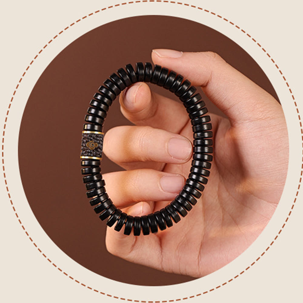 Wear FengShui Tibetan Coconut Shell Auspicious Clouds Positive Bracelet
