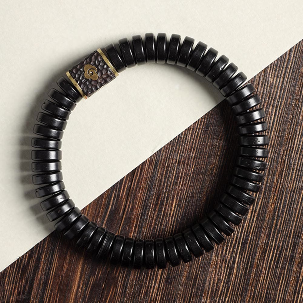 Wear FengShui Tibetan Coconut Shell Auspicious Clouds Positive Bracelet