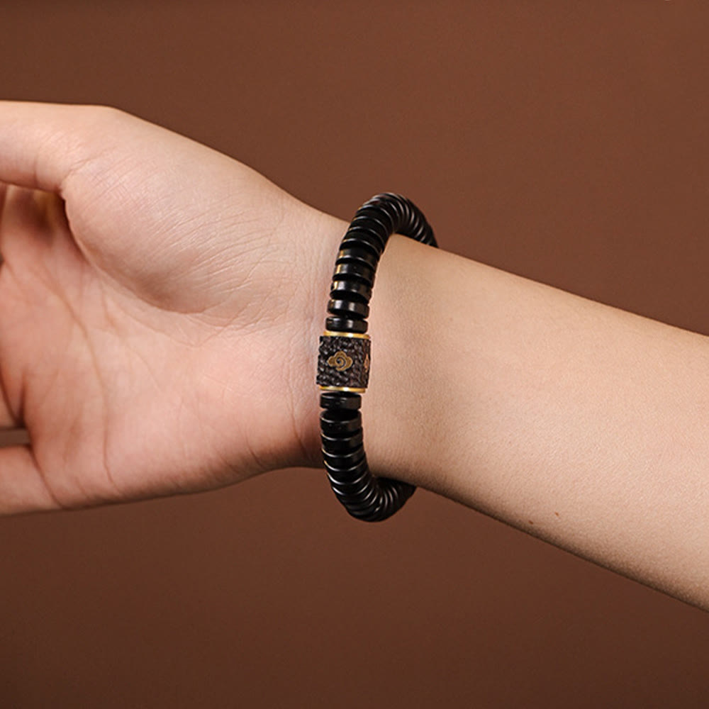Wear FengShui Tibetan Coconut Shell Auspicious Clouds Positive Bracelet