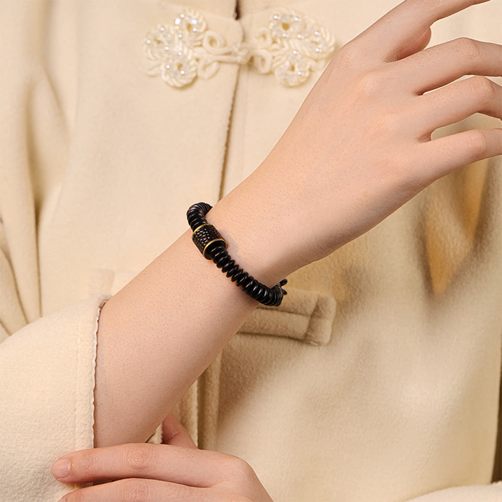 Wear FengShui Tibetan Coconut Shell Auspicious Clouds Positive Bracelet
