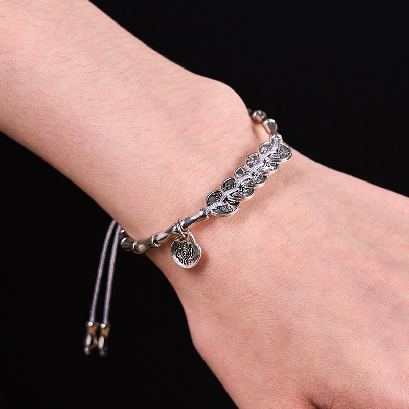 Wear FengShui Five Emperor Coins Mountain Ghosts Spend Money Bracelet