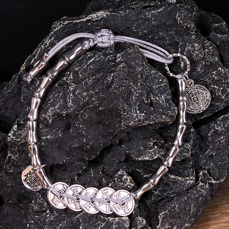 Wear FengShui Five Emperor Coins Mountain Ghosts Spend Money Bracelet