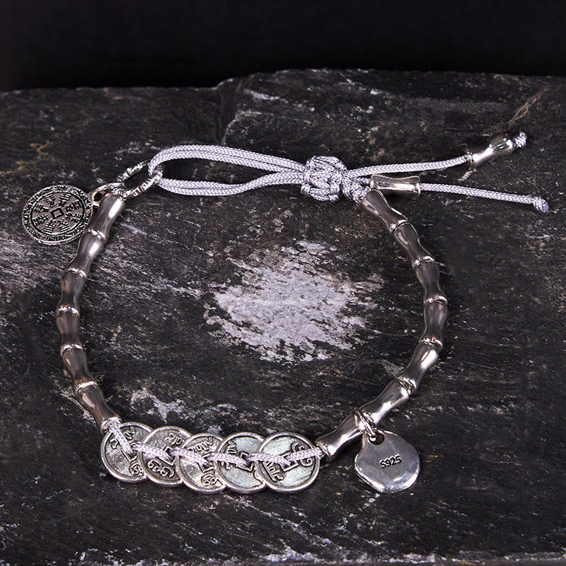 Wear FengShui Five Emperor Coins Mountain Ghosts Spend Money Bracelet