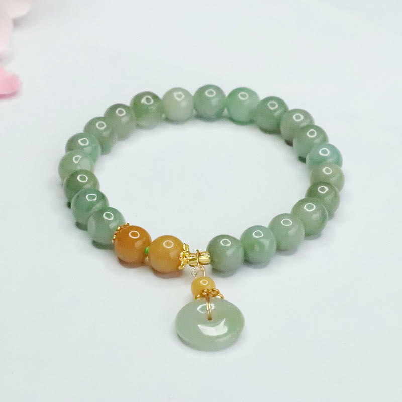 Wear FengShui Jade Beads Peace Buckle Prosperity Abundance Bracelet