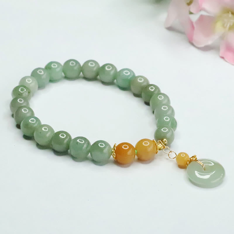 Wear FengShui Jade Beads Peace Buckle Prosperity Abundance Bracelet