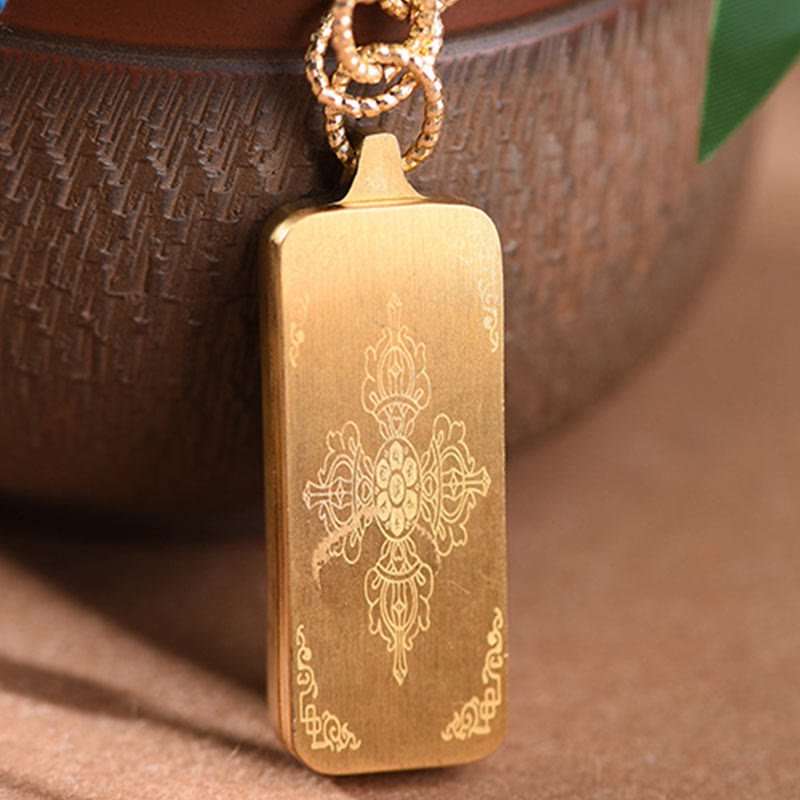 Wear FengShui Tibet God Of Wealth Titanium Steel Thangka Wealth Necklace Pendant