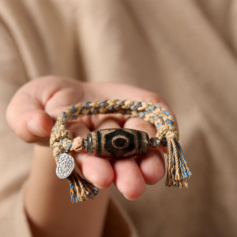 Wear FengShui Tibetan Dzi Bead Wealth  Protection Braided Bracelet