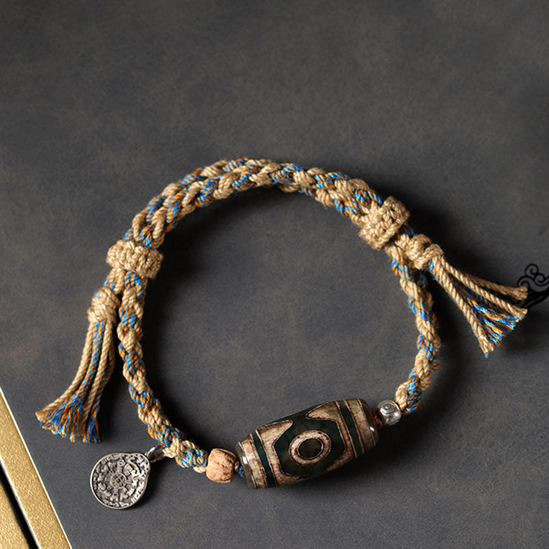 Wear FengShui Tibetan Dzi Bead Wealth  Protection Braided Bracelet