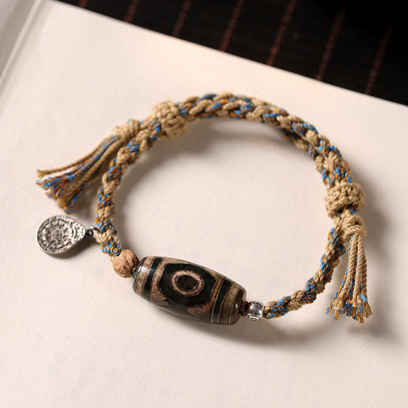 Wear FengShui Tibetan Dzi Bead Wealth  Protection Braided Bracelet