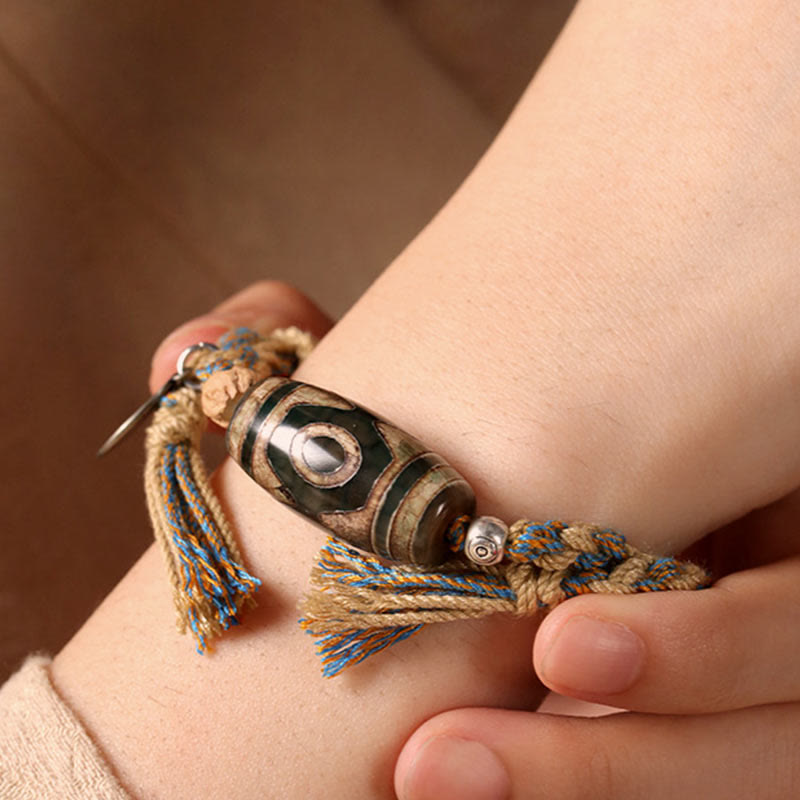 Wear FengShui Tibetan Dzi Bead Wealth  Protection Braided Bracelet