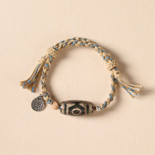 Wear FengShui Tibetan Dzi Bead Wealth  Protection Braided Bracelet