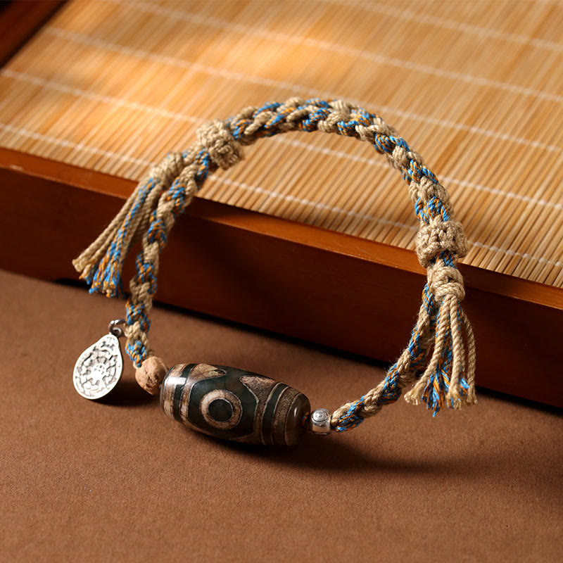 Wear FengShui Tibetan Dzi Bead Wealth  Protection Braided Bracelet