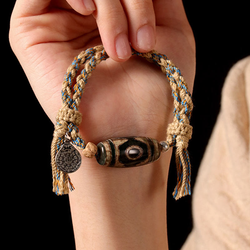 Wear FengShui Tibetan Dzi Bead Wealth  Protection Braided Bracelet