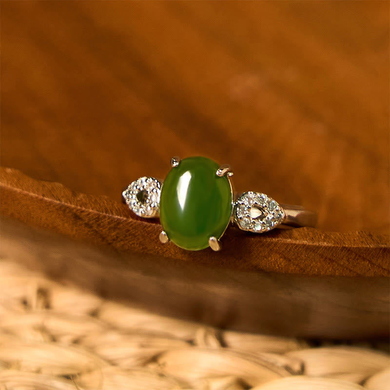 Wear FengShui Natural Jade Adjustable Buckle Prosperity Ring