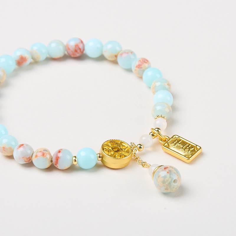Wear FengShui Shoushan Stone Copper Coin Money From All Directions Wealth Bracelet