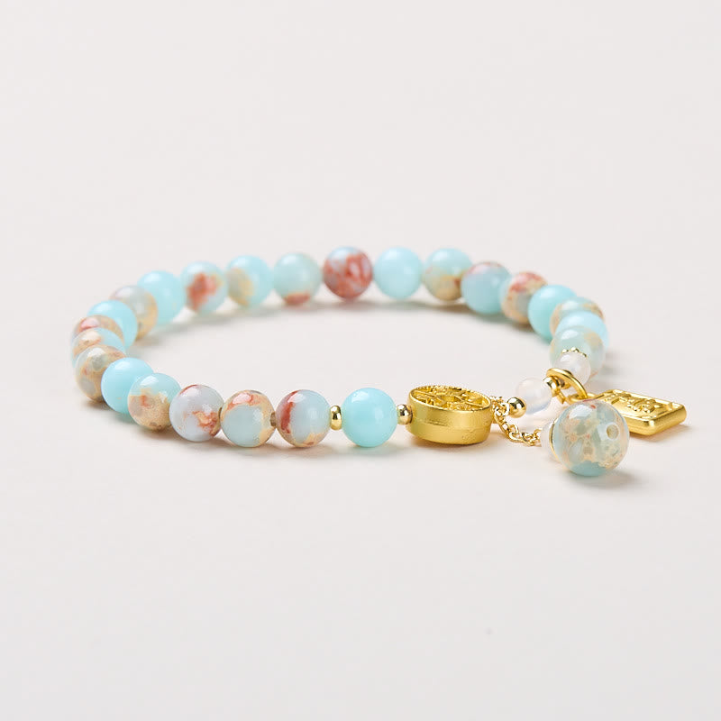 Wear FengShui Shoushan Stone Copper Coin Money From All Directions Wealth Bracelet