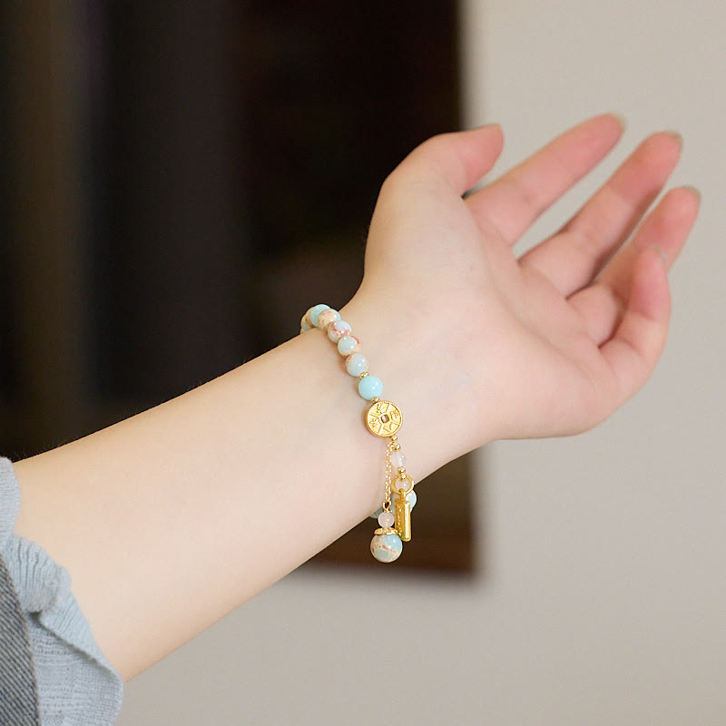 Wear FengShui Shoushan Stone Copper Coin Money From All Directions Wealth Bracelet
