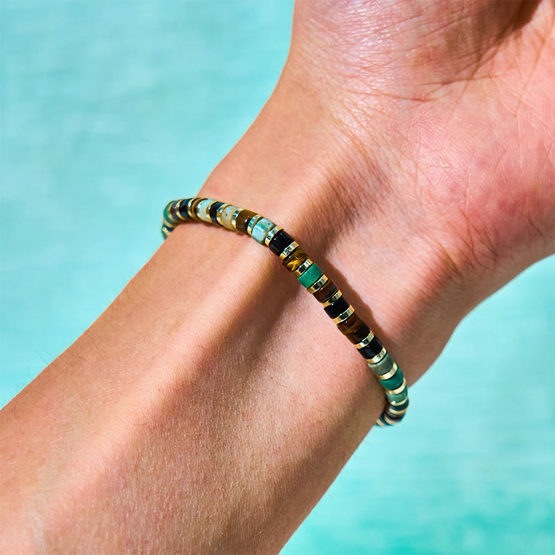 Wear FengShui Natural Hematite Tiger Eye Stones Support Bracelet