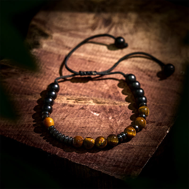 Wear FengShui 3Pcs Tiger Eye Lava Rock Protection Bracelet Set
