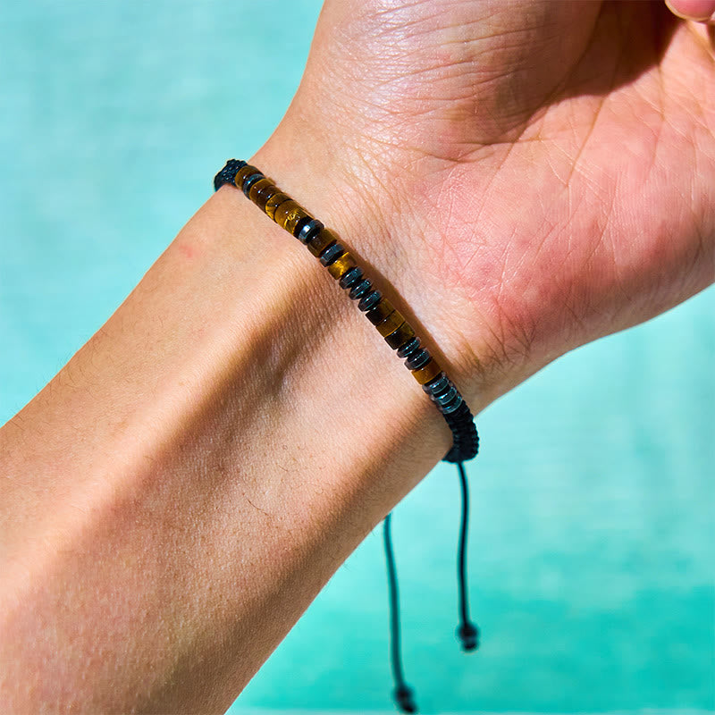 Wear FengShui 3Pcs Tiger Eye Lava Rock Protection Bracelet Set