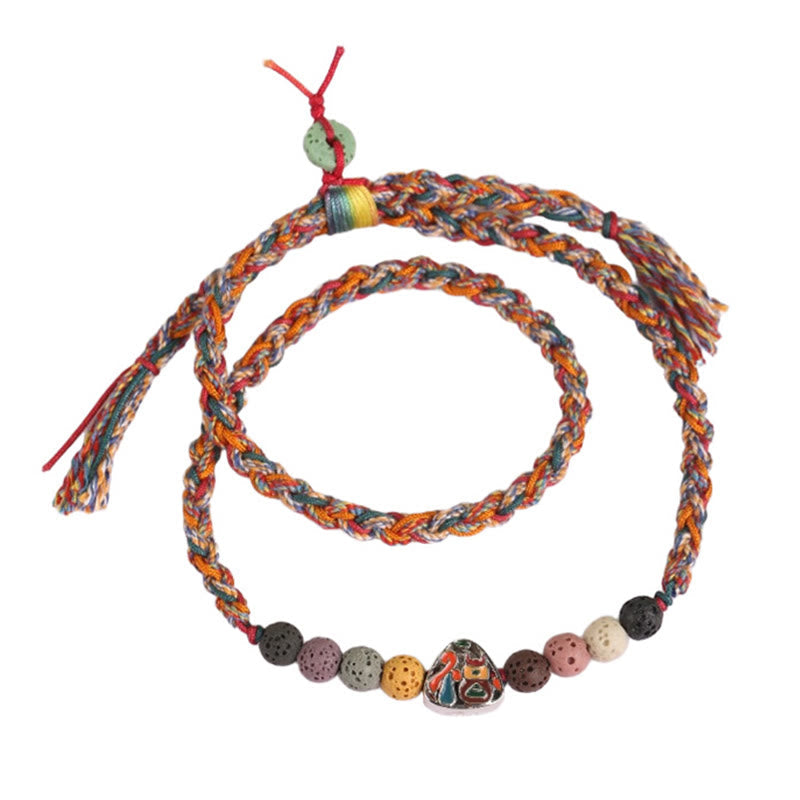 Wear FengShui Dragon Boat Festival Colorful Rope Lava Rock Fu Character Rice Dumplings Luck Braided Bracelet