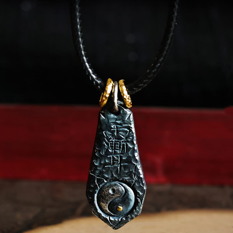 Wear FengShui 999 Sterling Silver 24k Gold Big Dipper Yin Yang Design Harmony Necklace Pendant
