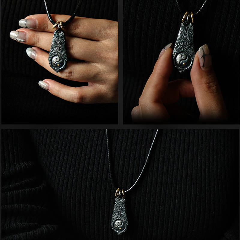 Wear FengShui 999 Sterling Silver 24k Gold Big Dipper Yin Yang Design Harmony Necklace Pendant