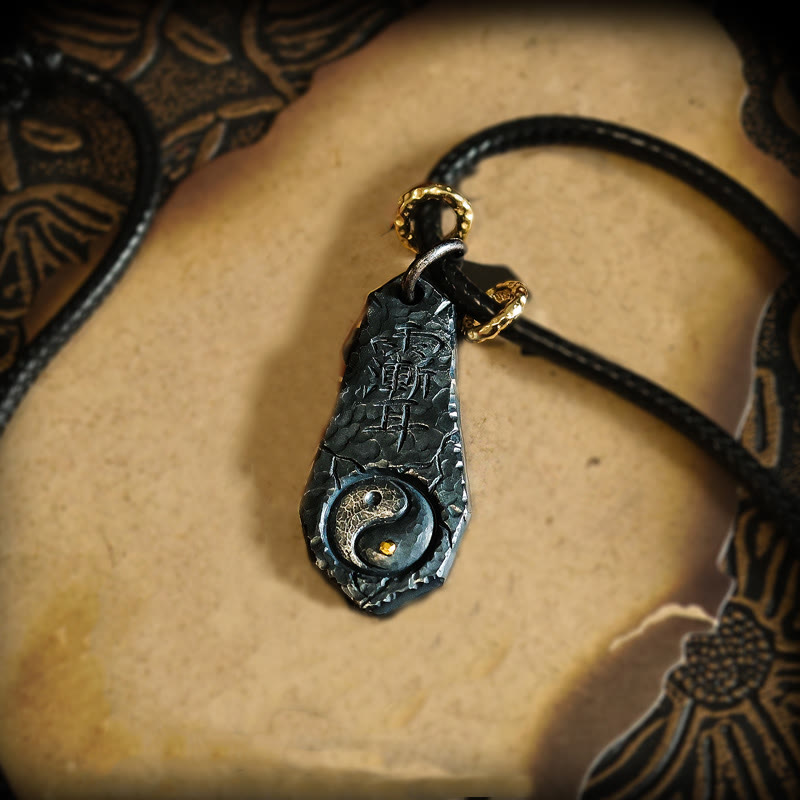 Wear FengShui 999 Sterling Silver 24k Gold Big Dipper Yin Yang Design Harmony Necklace Pendant