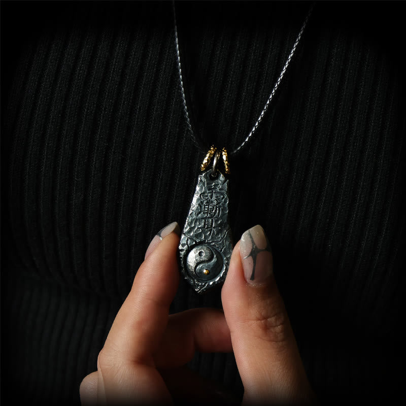 Wear FengShui 999 Sterling Silver 24k Gold Big Dipper Yin Yang Design Harmony Necklace Pendant