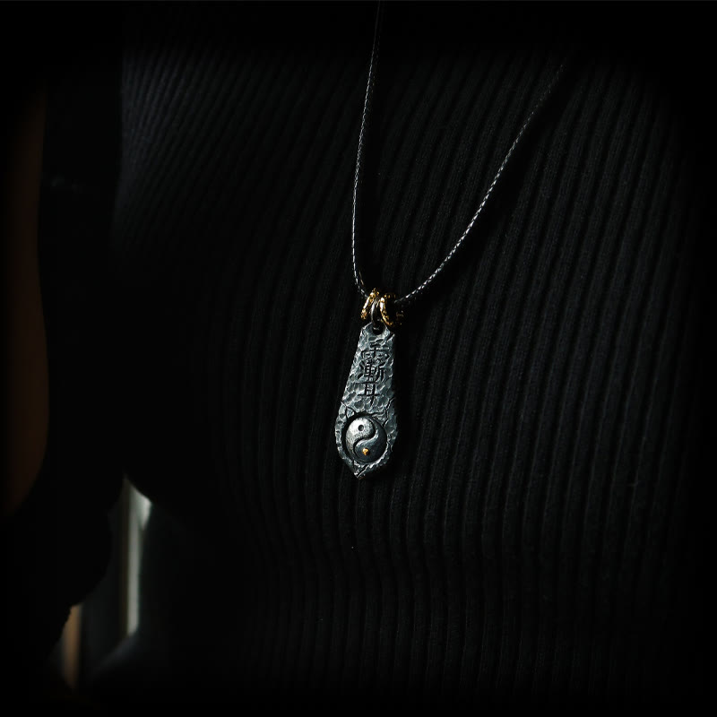 Wear FengShui 999 Sterling Silver 24k Gold Big Dipper Yin Yang Design Harmony Necklace Pendant