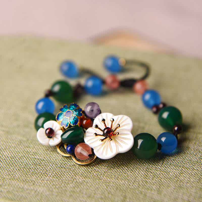 Wear FengShui Agate Shell Flower Support Bracelet