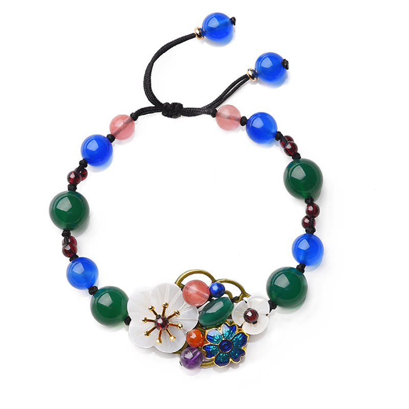 Wear FengShui Agate Shell Flower Support Bracelet