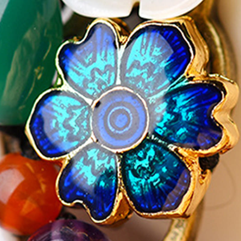Wear FengShui Agate Shell Flower Support Bracelet