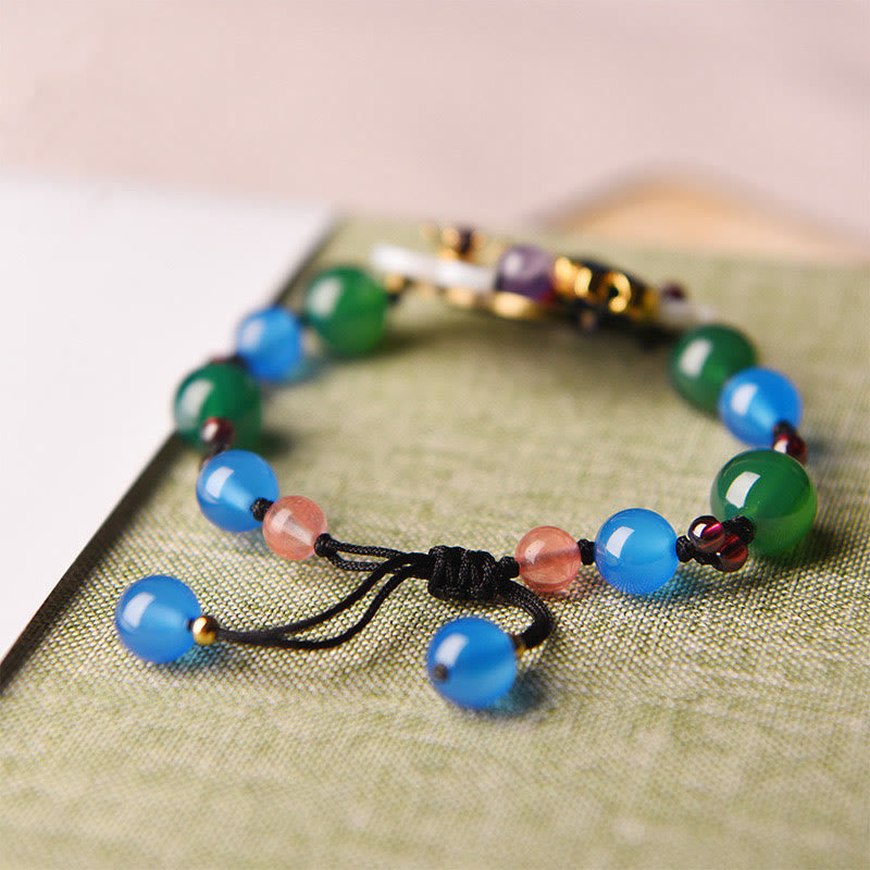 Wear FengShui Agate Shell Flower Support Bracelet