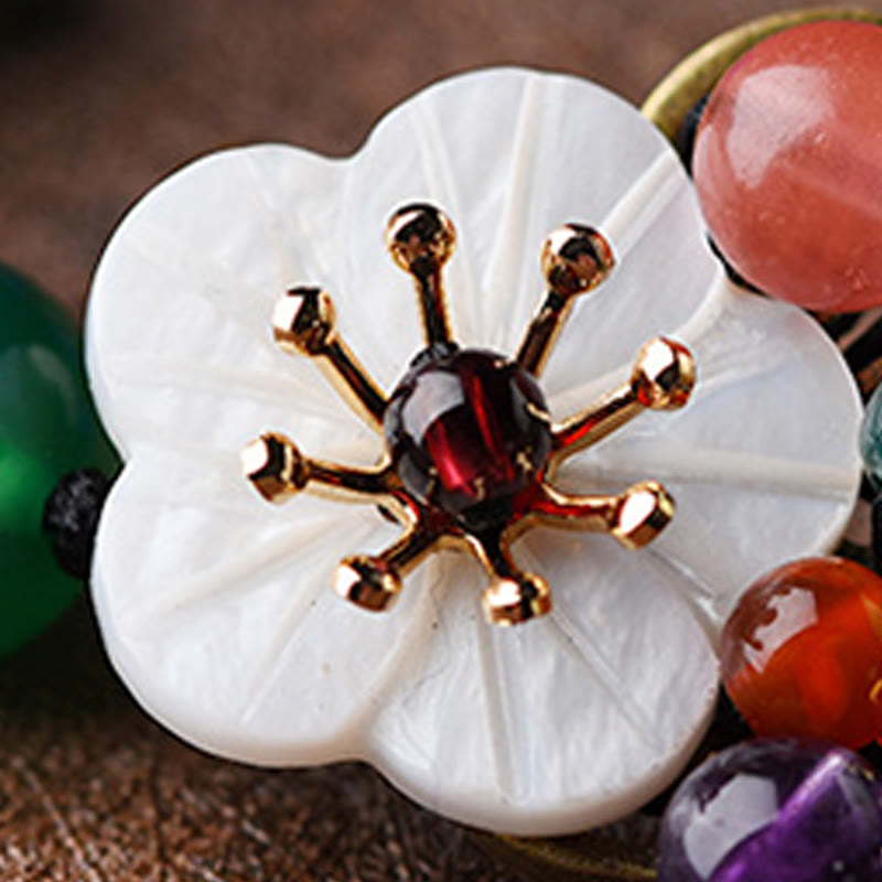 Wear FengShui Agate Shell Flower Support Bracelet