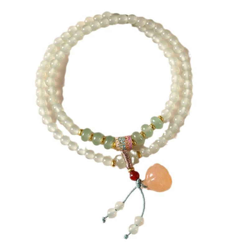 Wear FengShui Multiple Circles Natural Aventurine Glass Lotus Pods Lucky Bamboo Positivity Bracelet