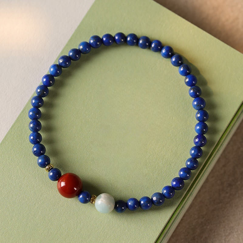 Wear FengShui Small Lazurite Agate Ultra-thin Beads Positive Bracelet