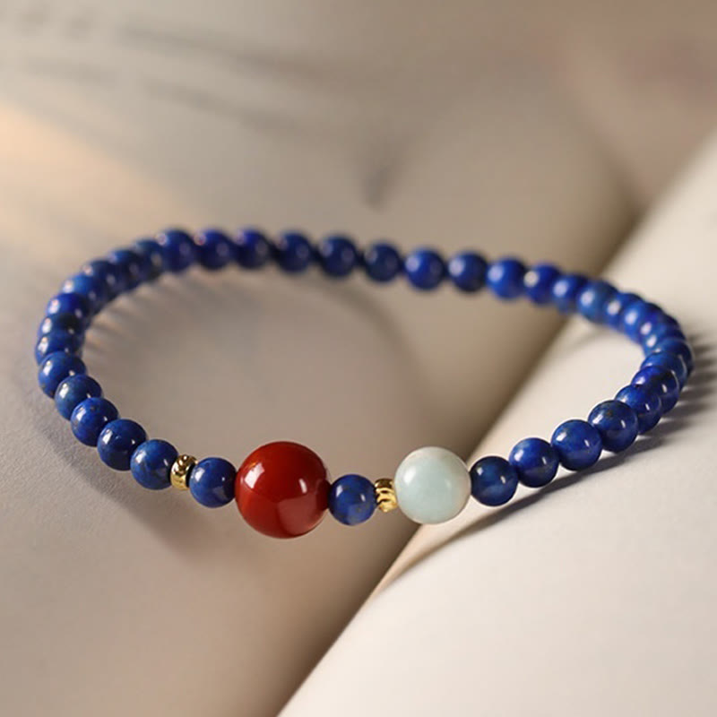 Wear FengShui Small Lazurite Agate Ultra-thin Beads Positive Bracelet
