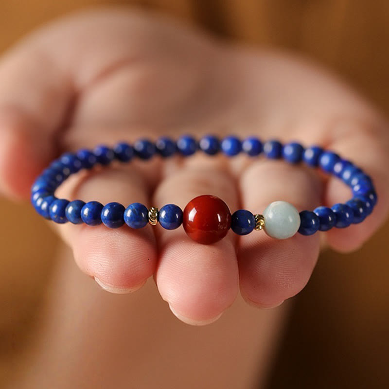 Wear FengShui Small Lazurite Agate Ultra-thin Beads Positive Bracelet