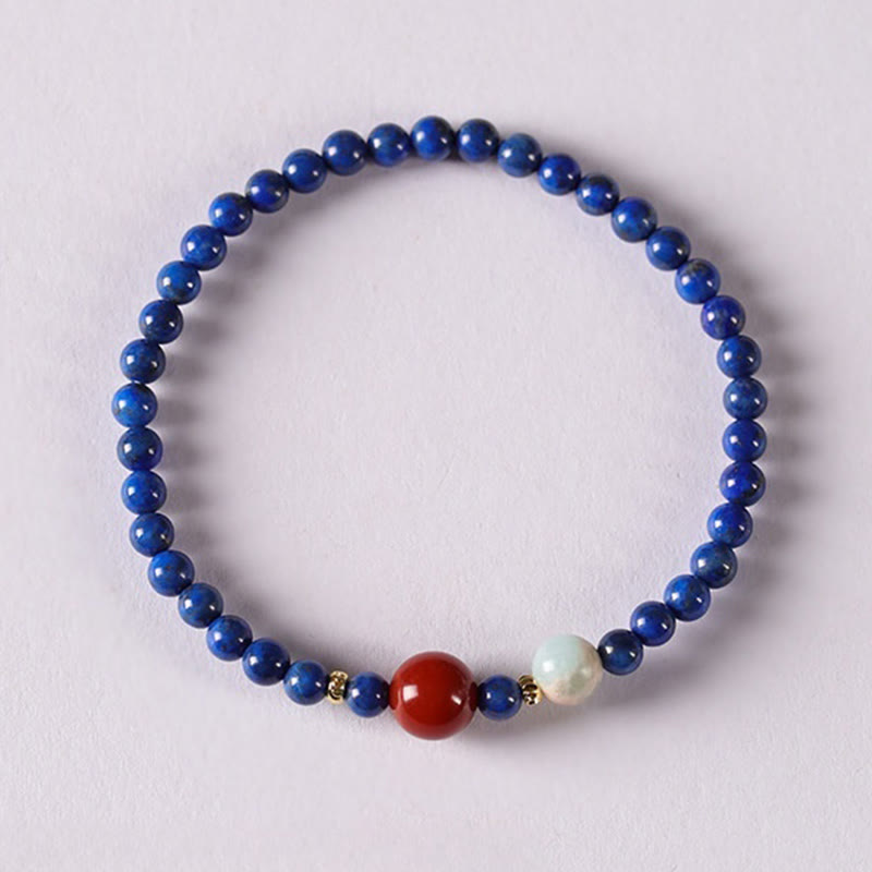 Wear FengShui Small Lazurite Agate Ultra-thin Beads Positive Bracelet