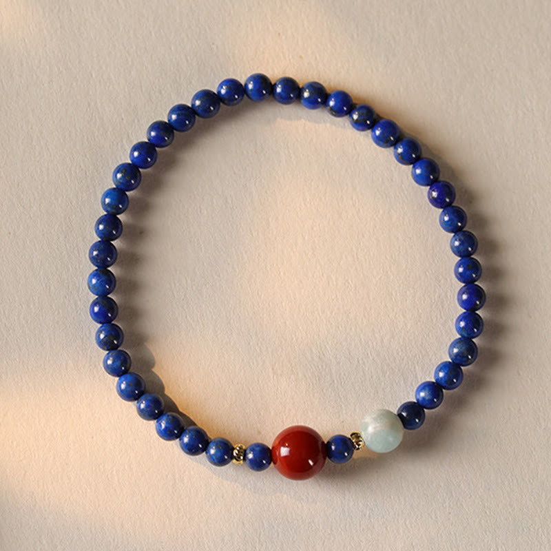 Wear FengShui Small Lazurite Agate Ultra-thin Beads Positive Bracelet
