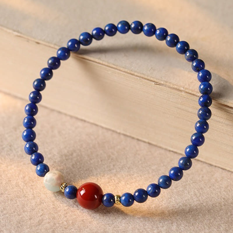 Wear FengShui Small Lazurite Agate Ultra-thin Beads Positive Bracelet